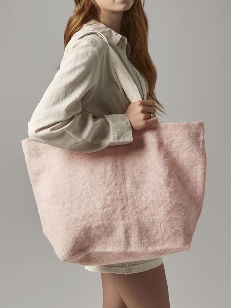 Soft Washed Jute Beach Bag - Saffron