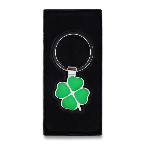 Clover Luck keyring - Green / Silver