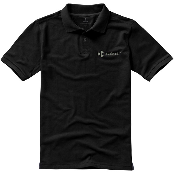 Calgary short sleeve men's polo - Solid Black / XL