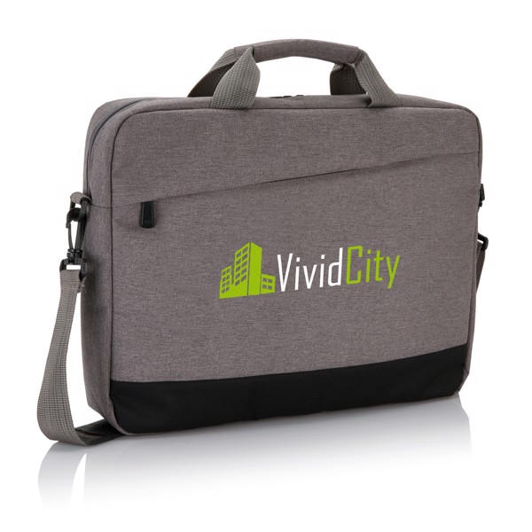 Xd Collection laptop bag 15.6”, 600D polyester - Grey / Black