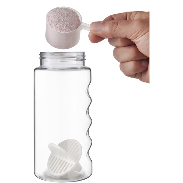Garrafa shaker de 500 ml "H2O Active Bop" - Preto liso / Transparente