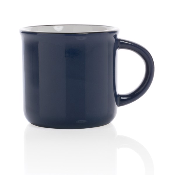 Mug 280ml vintage en céramique - Bleu Marine