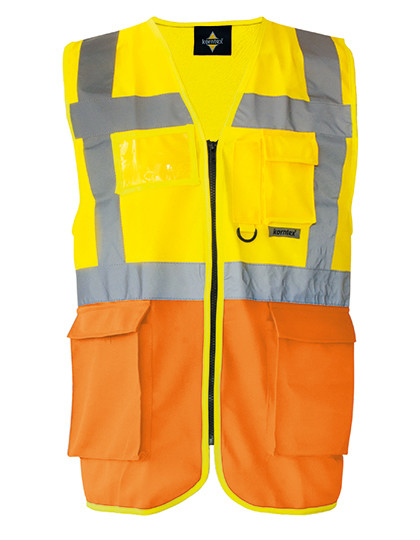 Executive Multifunctional Safety Vest Berlin - Signal Yellow / Signal Orange / XL