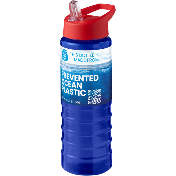 H2O Active® Eco Treble 750 ml Sportflasche mit Stülpdeckel - blau / rot