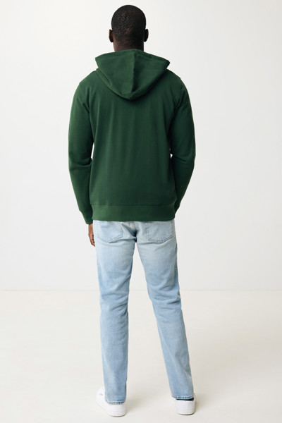 Mikina na zips s kapucňou Iqoniq Abisko z recykl. bavlny - Forest Green / L