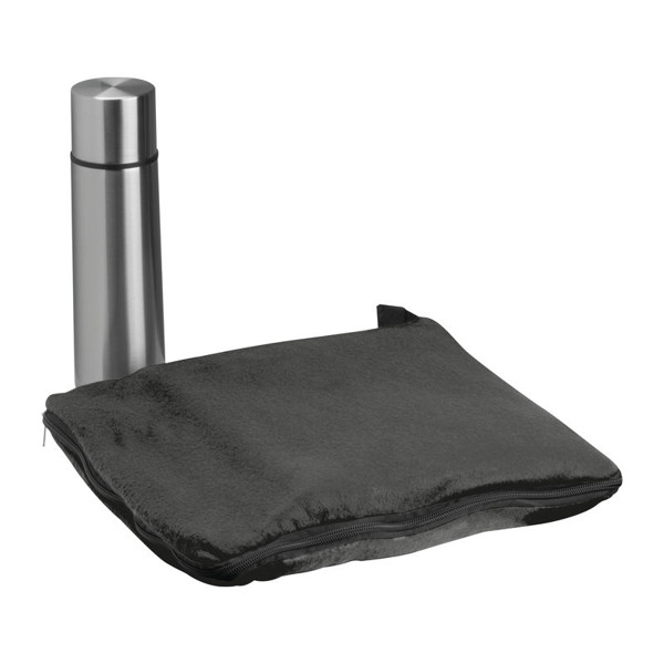 Set of Fleece Blanket and Thermo Flask Liverpool - Black