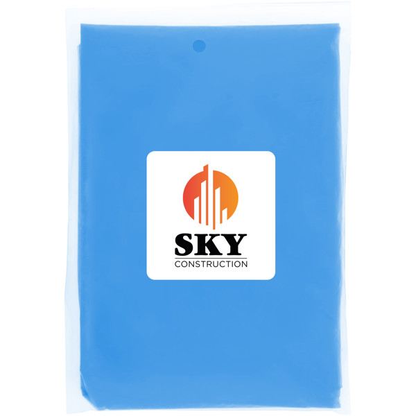 Poncho impermeabile monouso in materiale riciclato certificato GRS con custodia Mayan - Blu royal