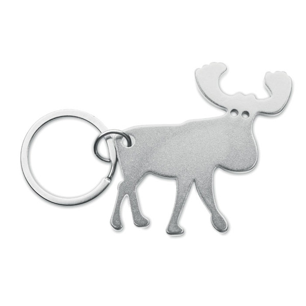 Recycled aluminium key ring Bottle Popper - Matt Silver