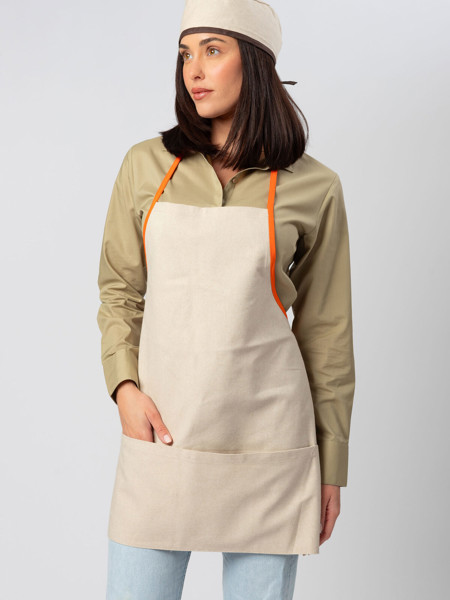 Contrast Apron - White / White