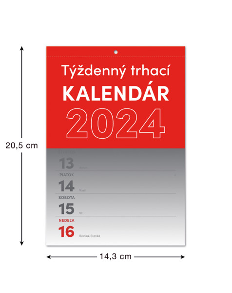 Nástěnný Kalendár Trhací Týždenný 2024 Sk, A5