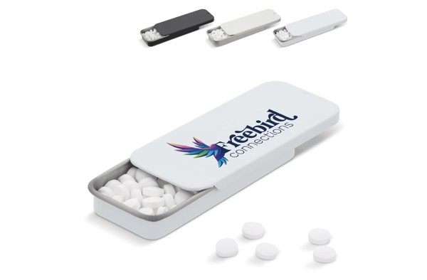 Mini kositra poprove mete, drsni pokrov, 25 g - Bela