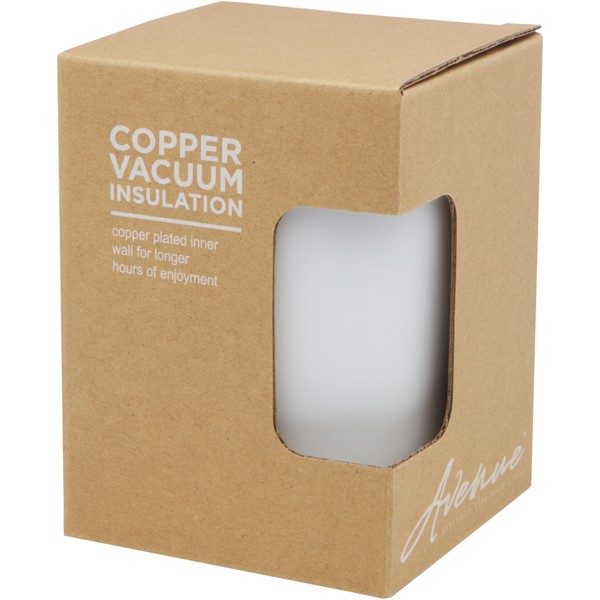 Copo térmico de 330 ml de cobre isolado a vácuo em aço inoxidável com tampa de bambu "Lagan" - Branco