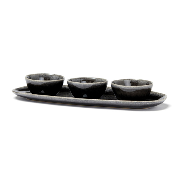 Vinga Nomimono serving set, stoneware handmade - Black