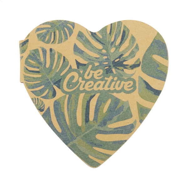 Bloc-notes autocollant personnalisé CreaStick Heart Eco