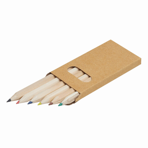 6 Short Coloured Pencils Tiny Tree