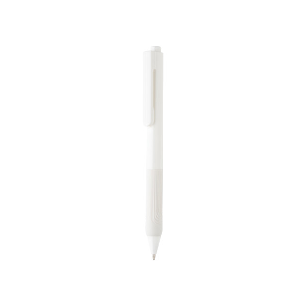 X9 solid pen with silicone grip - White