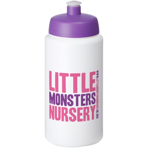 Bouteille de sport Baseline® Plus 500ml couvercle sport - Blanc / Violet
