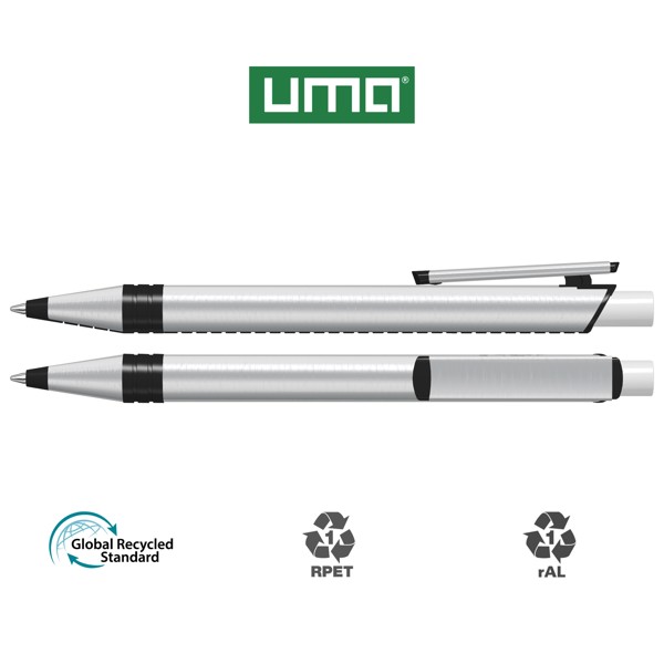 RECYCLED PET PEN ALUMA guľôčkové pero - Biela