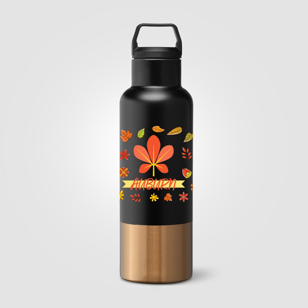 Aurelia Recycled Stainless Steel Vacuum Insulated Bottle - 640 ml - Black / 4 Colour inkjet
