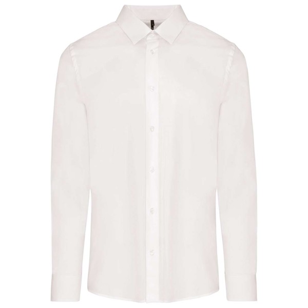 Men’S Long-Sleeved Cotton Poplin Shirt - White / S