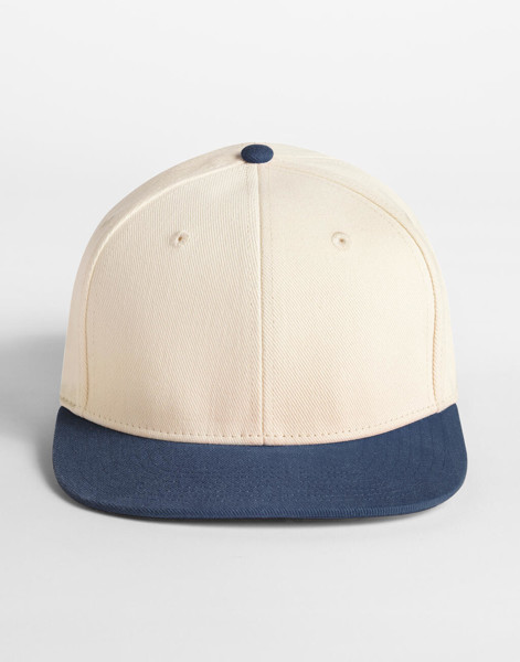 Contrast Flat Peak 6 Panel Cap - Natural / Navy / ONE SIZE