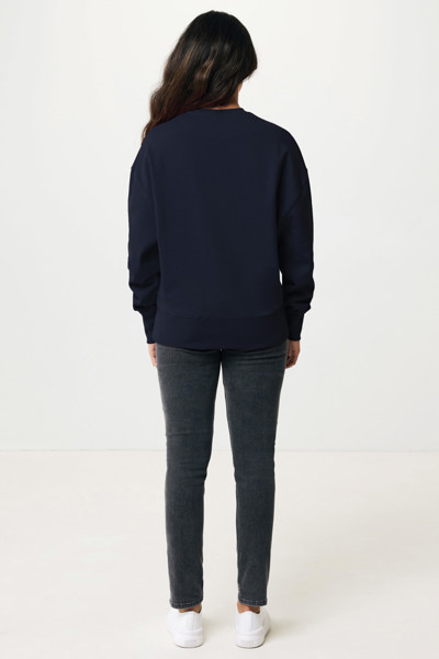 Sweater à col rond en coton recyclé Iqoniq Kruger - Bleu Marine / XS