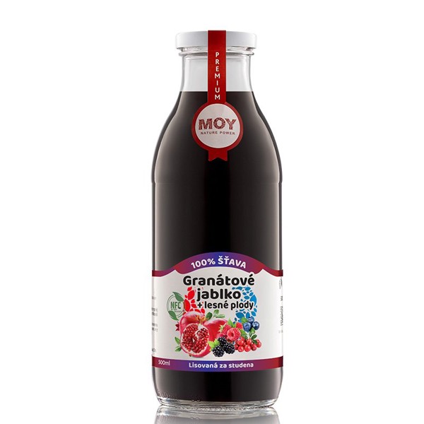 MOY NFC 100% šťava GRANÁTOVÉ JABLKO+LESNÉ PLODY 500ml