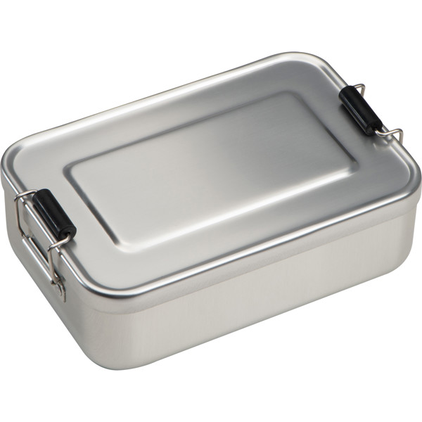Aluminium lunch box with closure KATHERINE - Silvergrey