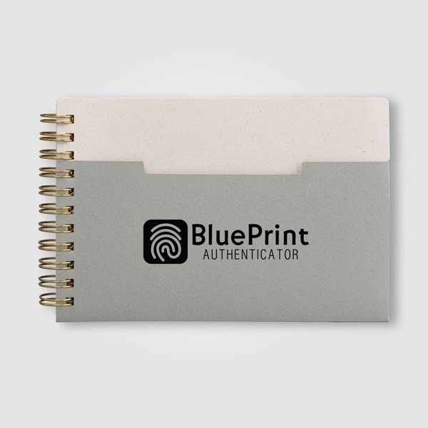 Lino FSC Paper Spiral Binding Horizontal Pocket Notebook - A6 - Grey / Silkscreen