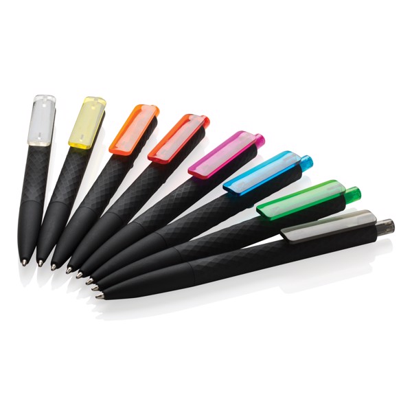 Stylo X3 finition gomme noire - Transparent / Noir