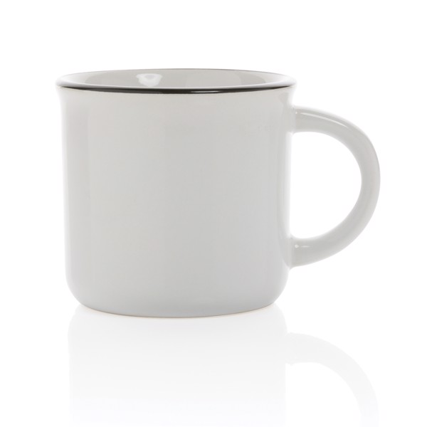 Vintage ceramic mug 280ml - White / White