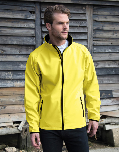 Printable Softshell Jacket - Vivid Green / Black / XL