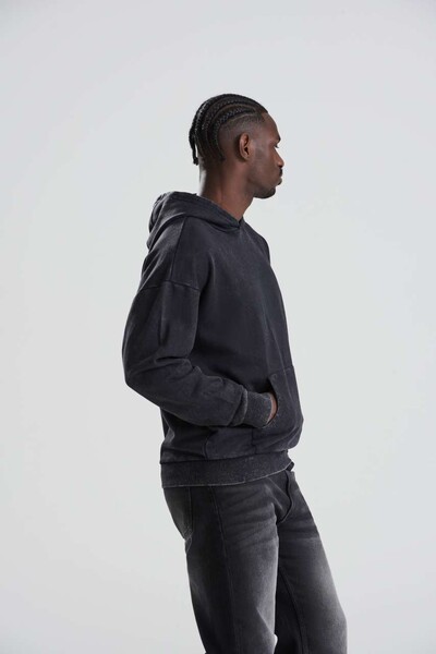 Vintage Washed Hoodie - Washed Black / XS