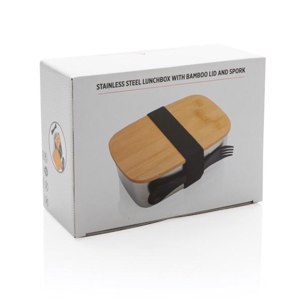 Xd Collection lunchbox 0,9L, bambusov pokrov, špork