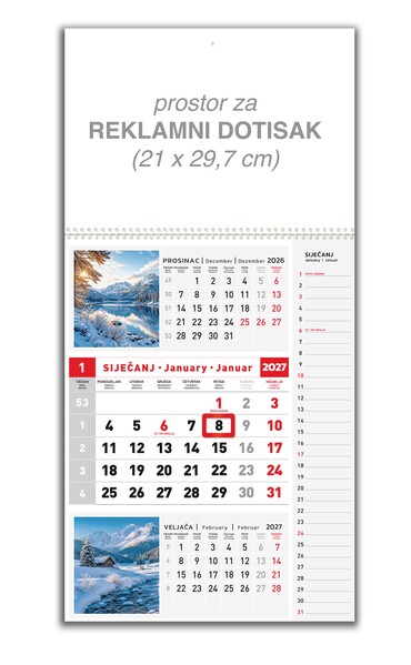 Poslovni kalendar – Veliki kolor note