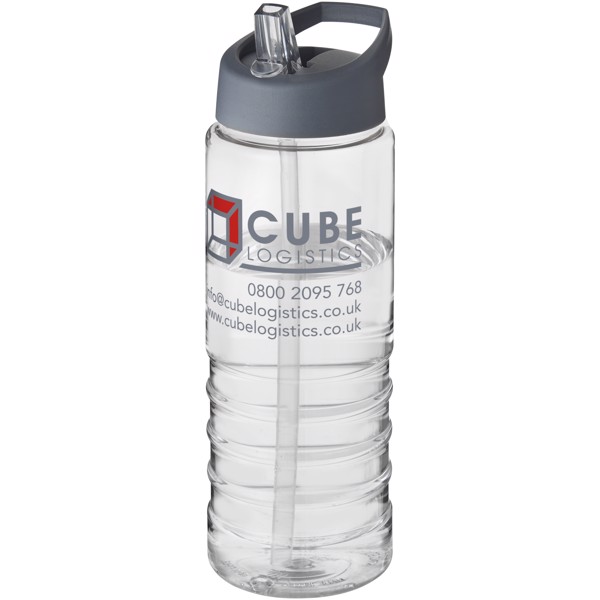 H2O Treble 750 ml sportovní lahev s víčkem s hubičkou - Průhledná / Storm Grey