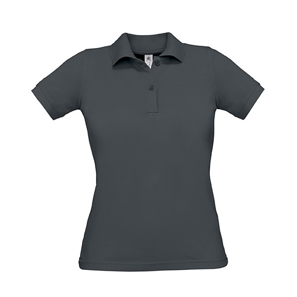 Polo B&C Safran Pure Women 180G - 100% Algodão (Investindo Em Better Cotton) - Cinza Escuro / M