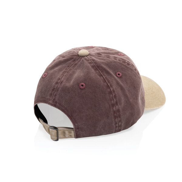 BEAU AWARE™ praná 6panelová dvoubarevná kšiltovka z bavlněné - Maroon