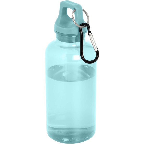 Borraccia in plastica riciclata certificata RCS da 400 ml con moschettone Oregon - Turchese