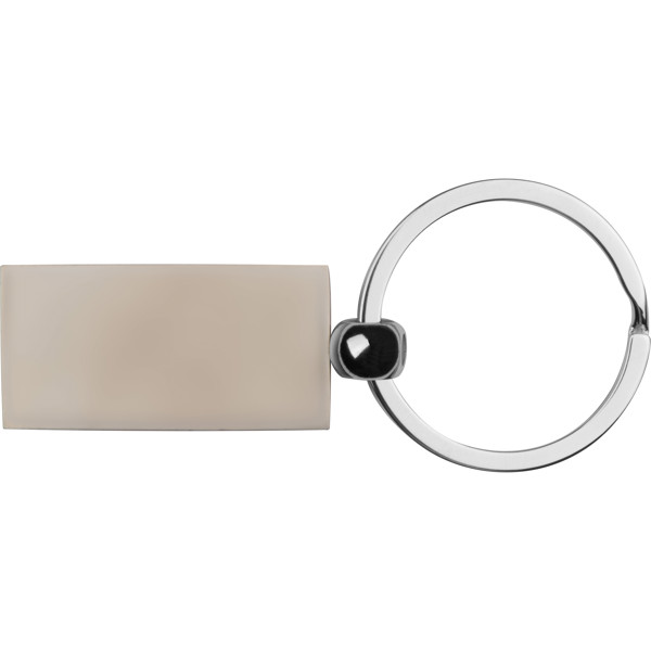 Metal keyring, rectangular CECILIA - Silvergrey