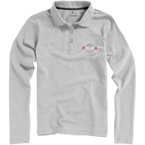 Polo manches longues femme Oakville - Gris mélangé / M