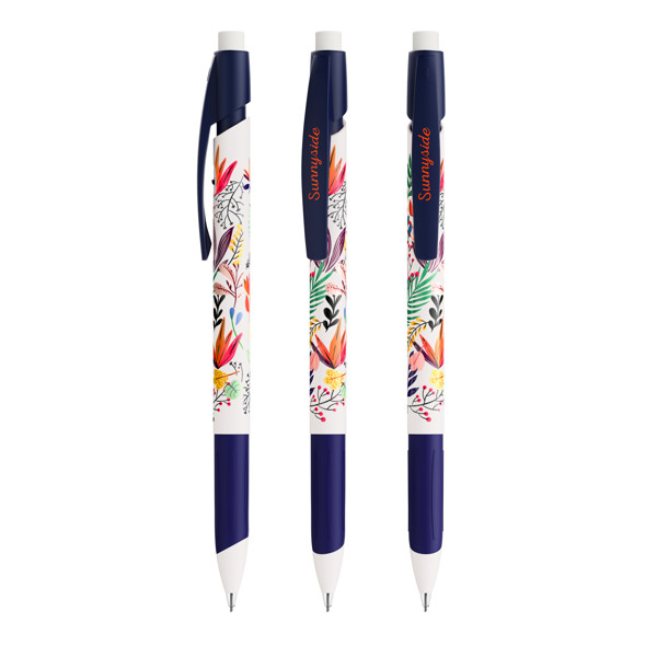 Porte-mines Ecolutions® BIC® Media Clic Grip - Bleu Marine/Blanc