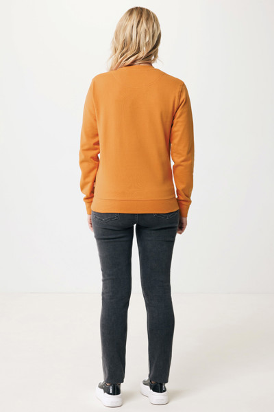 Sweater à col rond en coton recyclé Iqoniq Zion - Sundial Orange / XL