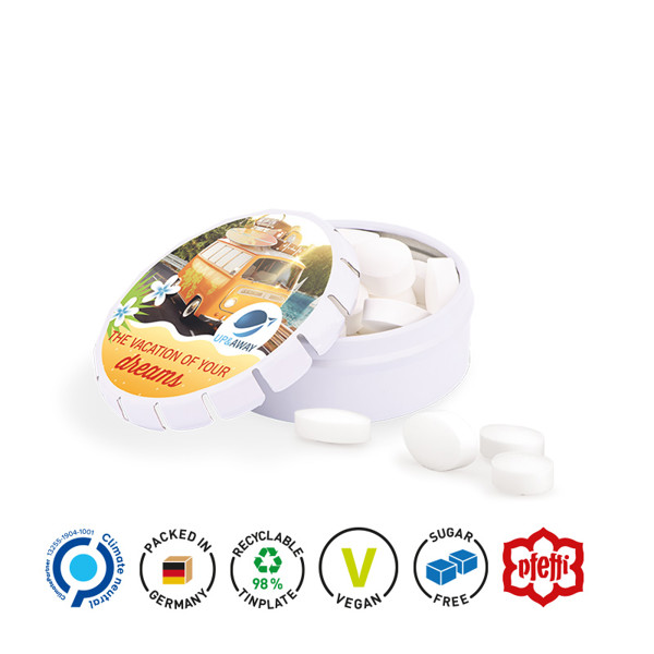 Quick Box XS, Pfeffi zuckerfreien Pfefferminzpastillen | Pfeffi Pfefferminzpastillen, zuckerfrei, 10 g