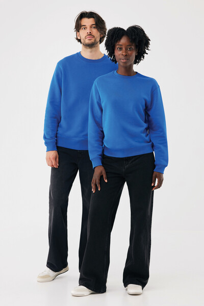 Sweater à col rond en coton recyclé IQONIQ Torla - Bleu Royal / XS