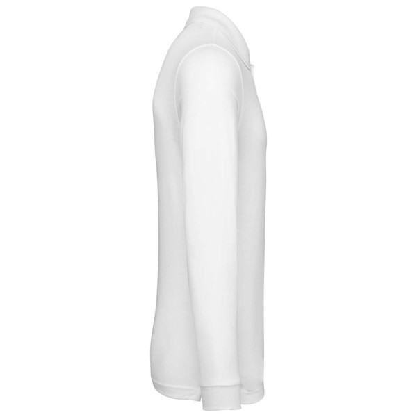 Muška polo majica dugih rukava - Bijela / 4XL