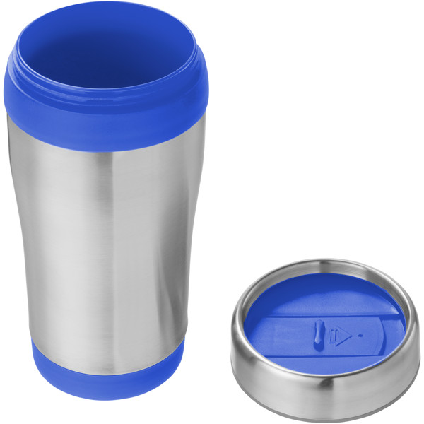 Gobelet avec isolation Elwood de 410 ml en acier inoxydable recyclé certifié RCS - Bleu