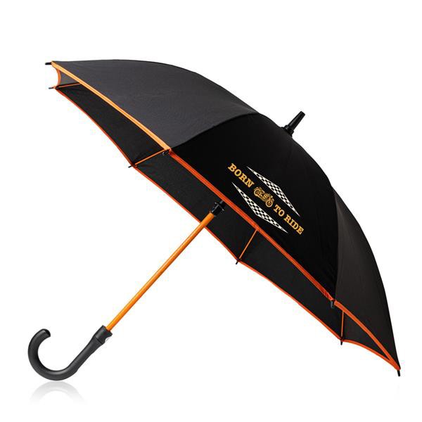 Guarda-Chuva Automático, Em Pongee, Varetas Coloridas - Azul Turquesa