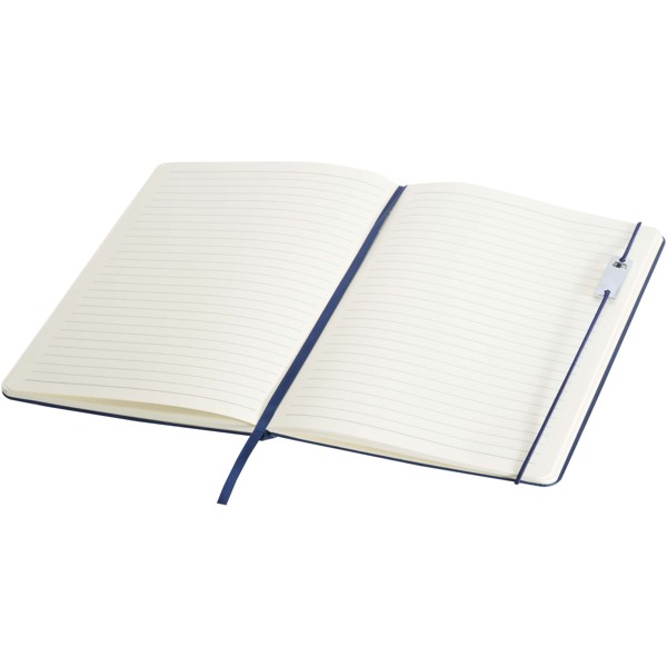 Ensemble carnet à couverture rigide A5 et stylo roller Legato Elegance - Bleu océan / Blanc