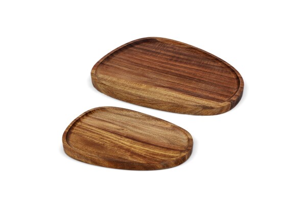 InSideOut 2 paquets de plateaux en bois de forme organique - Bois